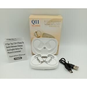 TWS Wireless Earbuds Q11 Super Base w/Charging Case White